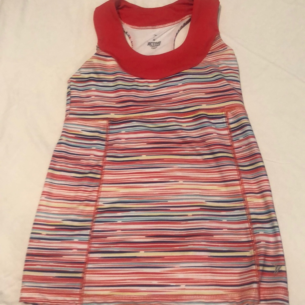 Ladies multicolored stretchy athletic tank top
